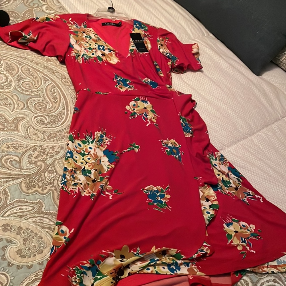 Darling New Red floral knit Ralf Lauren dress regular priced @$109.00.